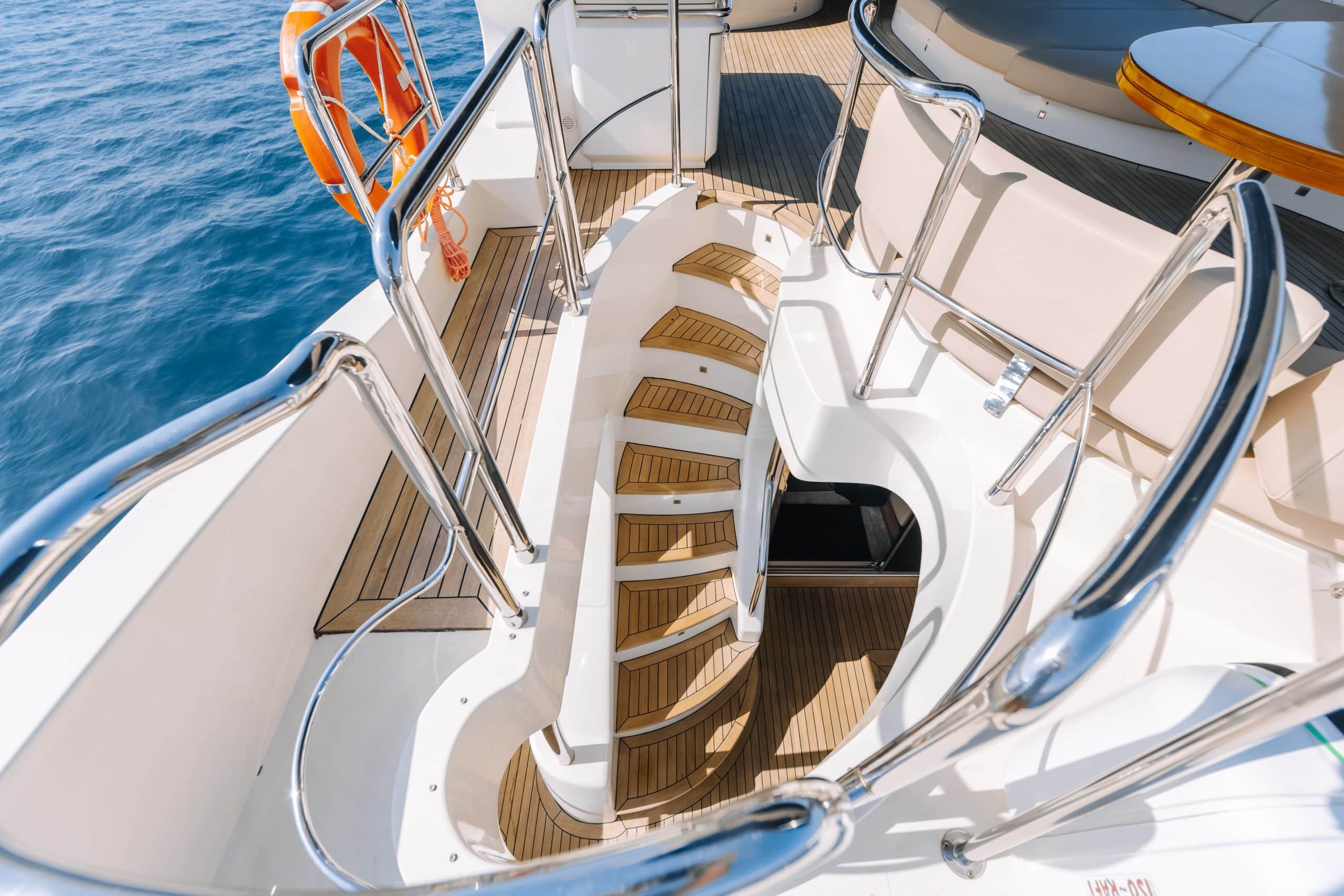 Staircase access between decks on Azimut 79 luxury yacht