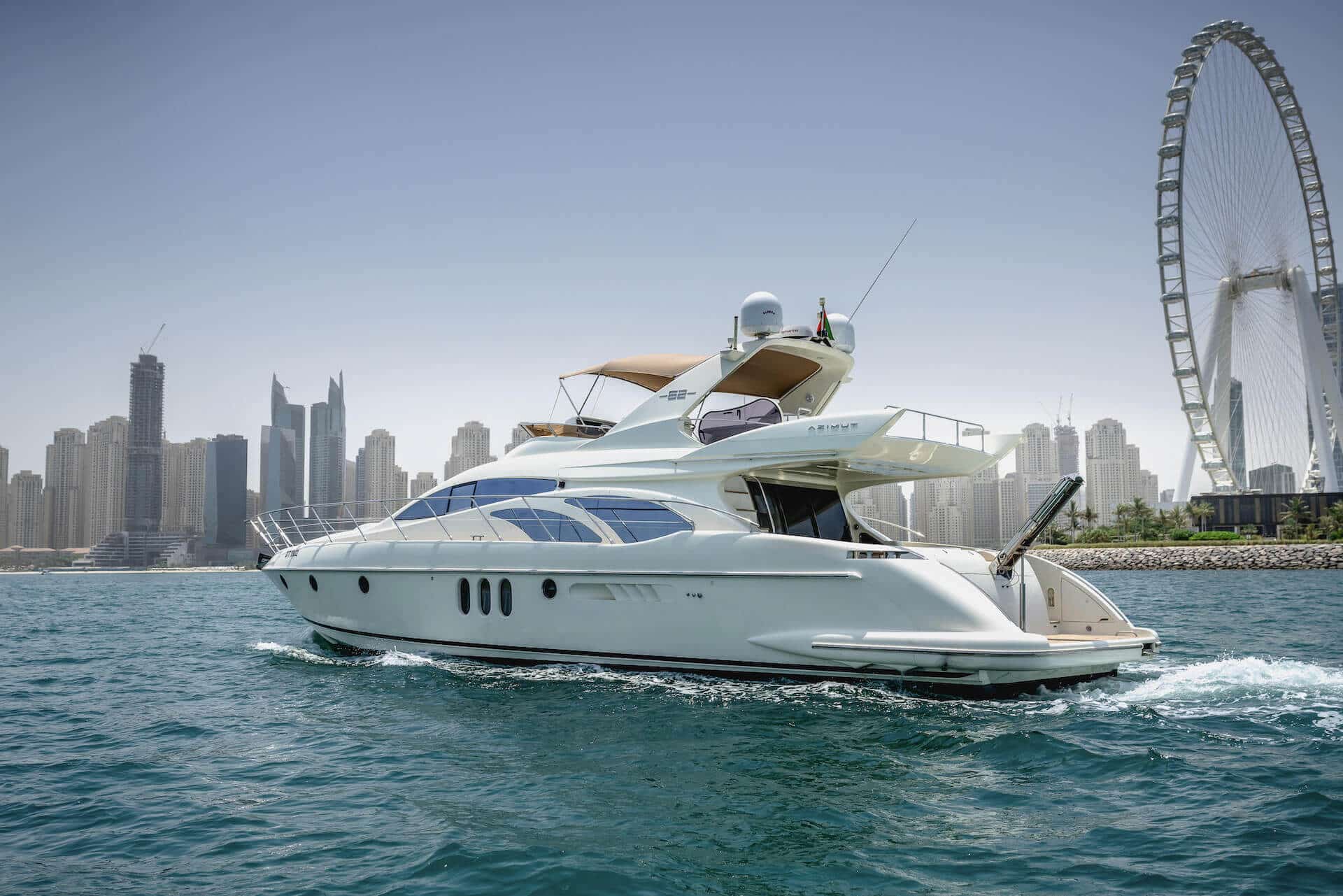 Azimut 62 motor yacht cruising in Abu Dhabi waters
