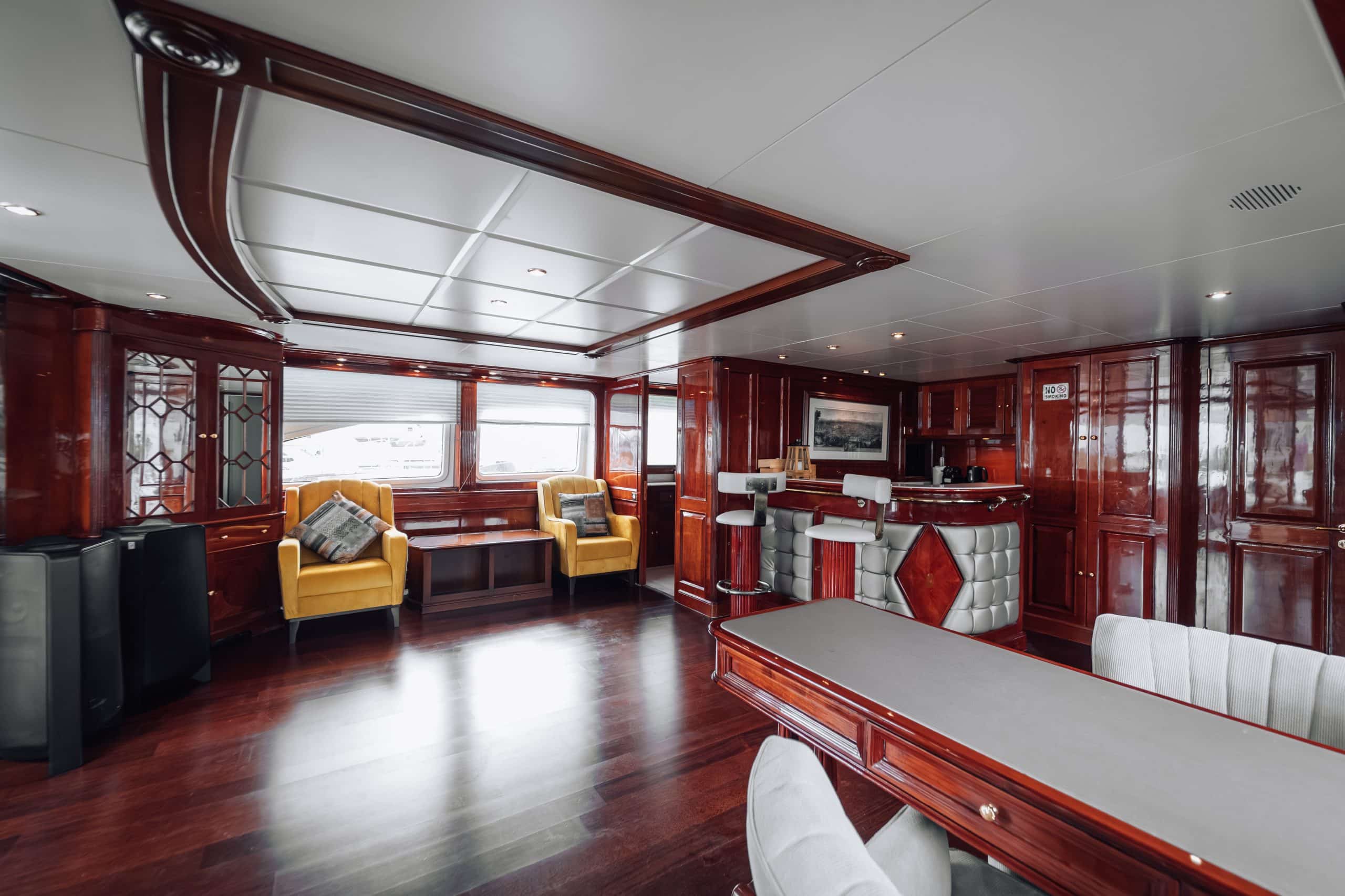 Fully equipped galley kitchen on Royal Mirage luxury yacht