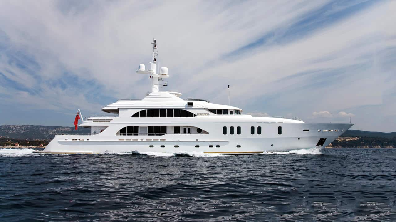 Athena 170 170-foot luxury motor yacht cruising in open ocean