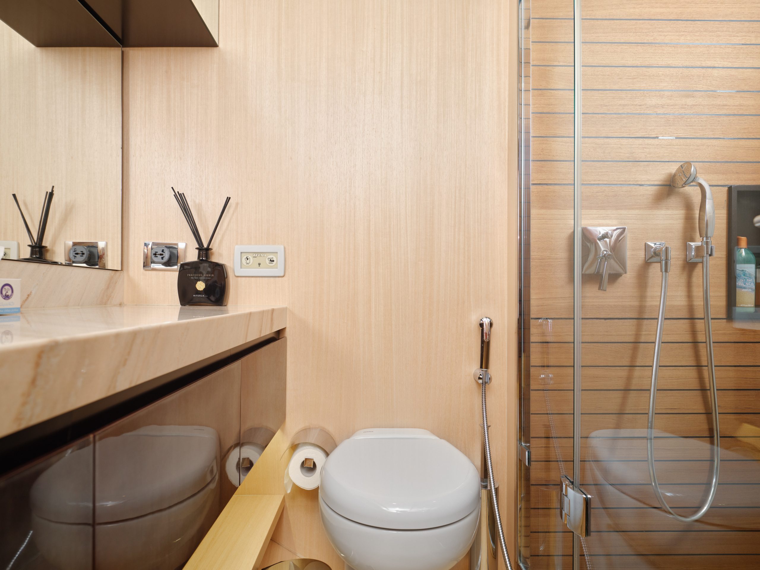 Decorative interior detail and seating inside Azimut 88