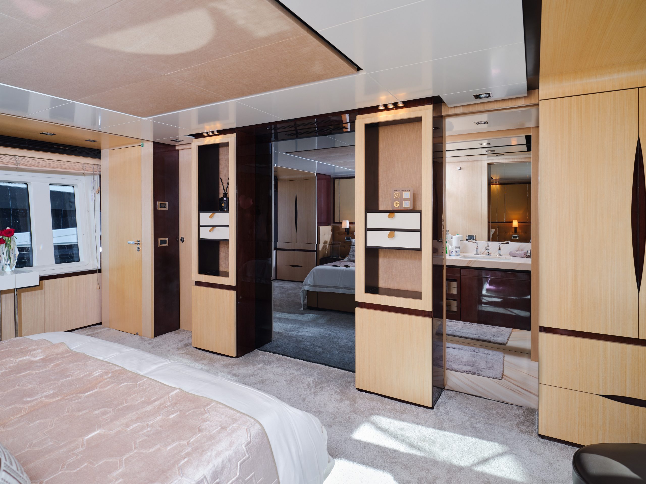 Entrance and hallway area inside Azimut 88 yacht
