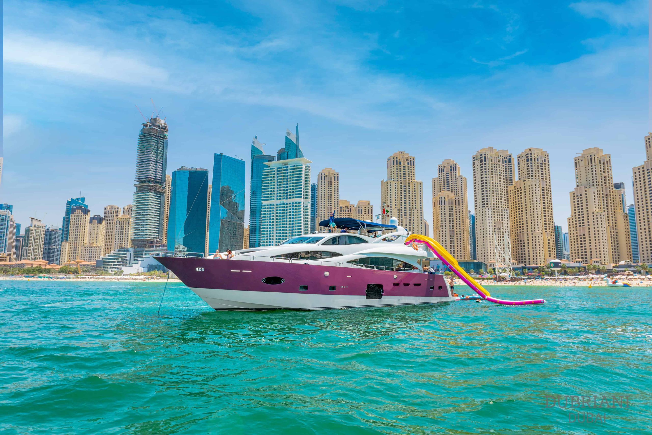 Unleash Fun and Luxury: The Asya 110 Jacuzzi Slide Yacht in Dubai