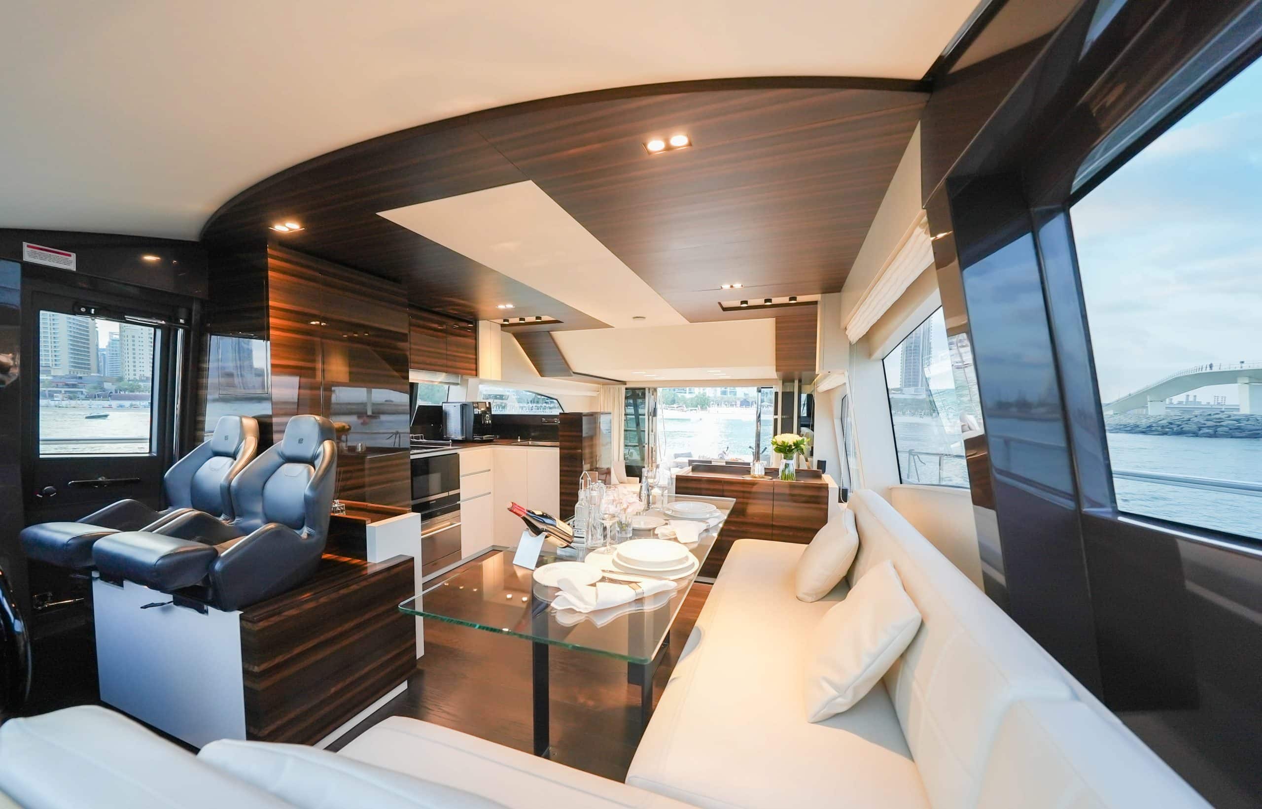 Bedroom cabin on Ferretti 670 luxury yacht