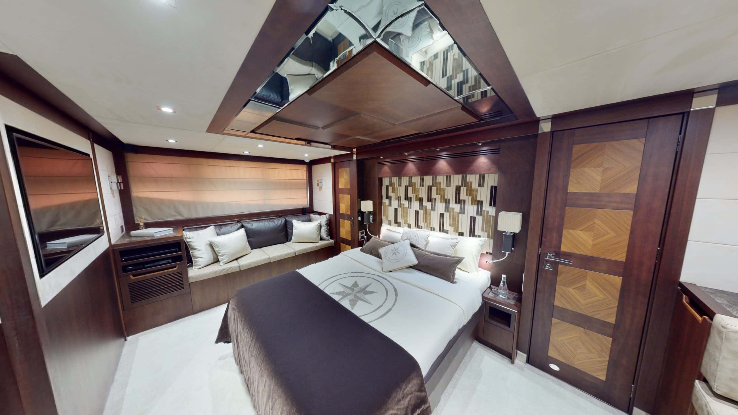 Galeon 780 F1 luxury yacht master bedroom cabin with premium interior design