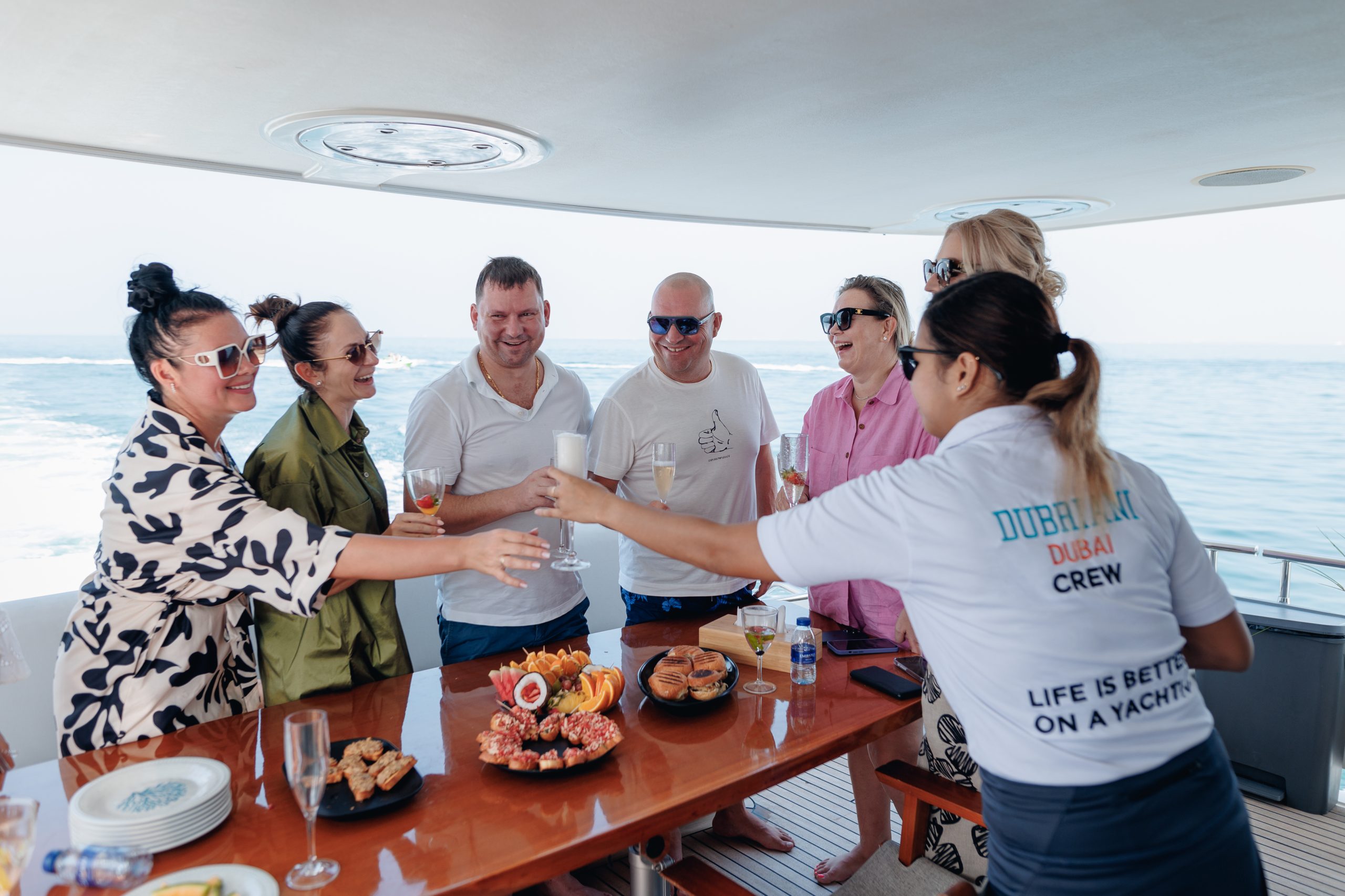 Guests making unforgettable memories on a Dubriani luxury yacht charter