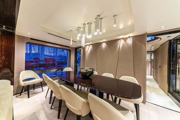 Azimut Grande 27M interior dining area, broker photo