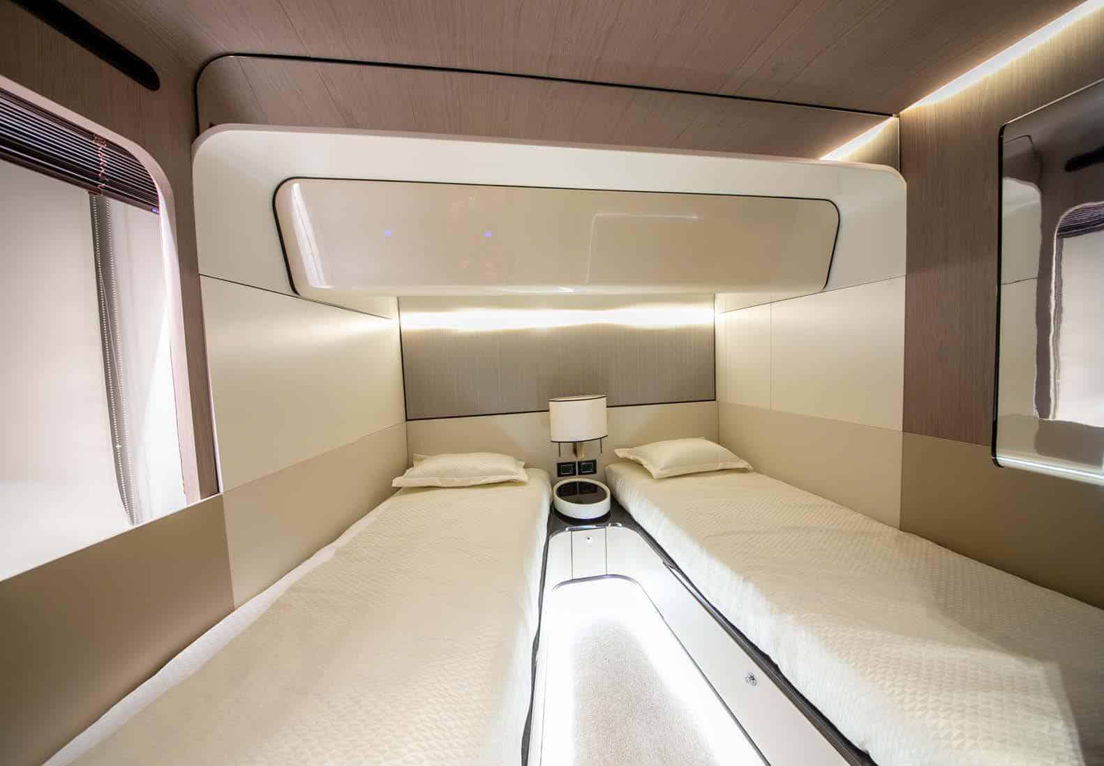 Azimut Grande 27M lower deck daybed area, broker photo