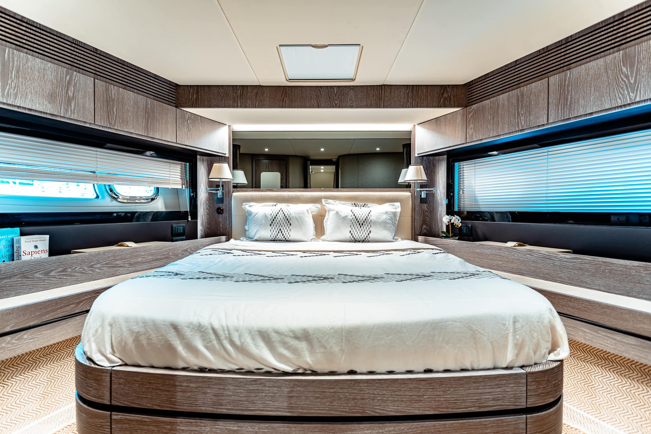 Azimut Magellano 66 full-beam master cabin with large double bed