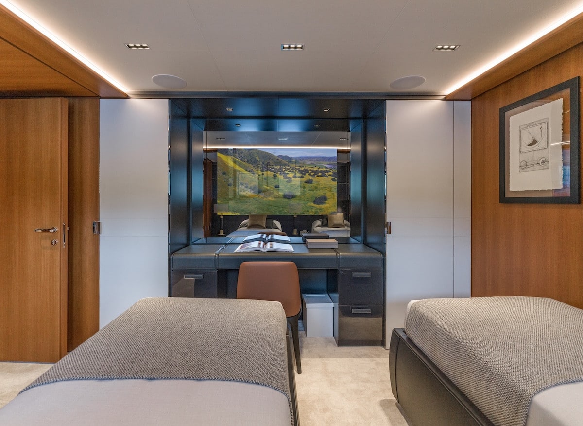 Riva 54Metri twin cabin with media console, broker photo