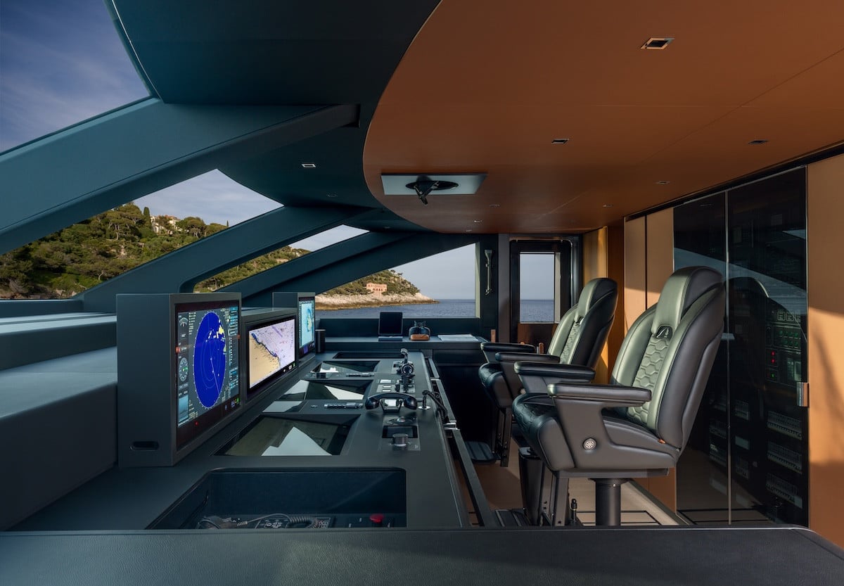 Riva 54Metri wheelhouse with navigation consoles, broker photo