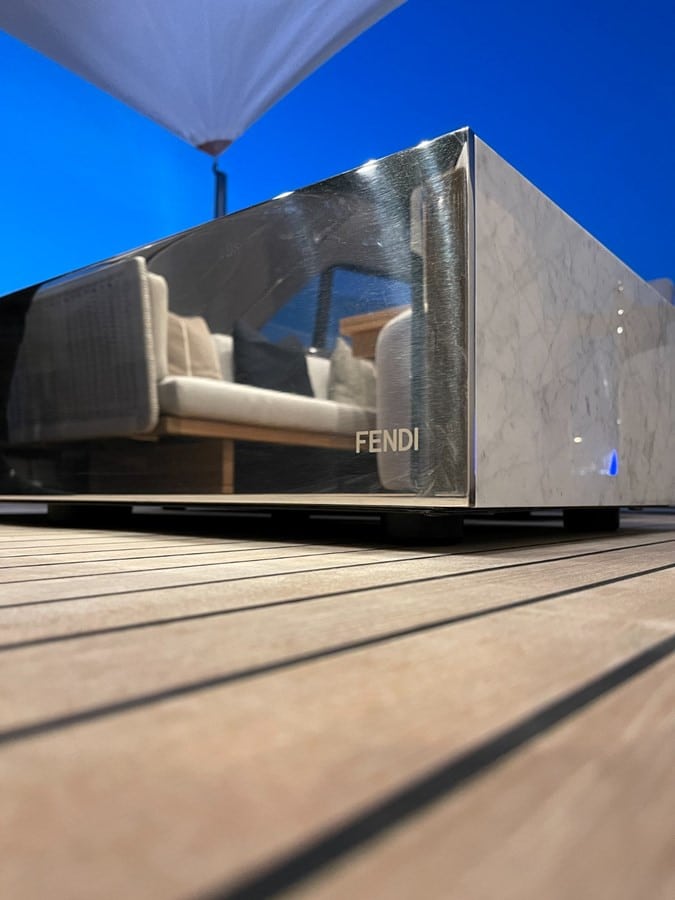 SanLorenzo SX88 beach club with Fendi Casa furniture, broker photo