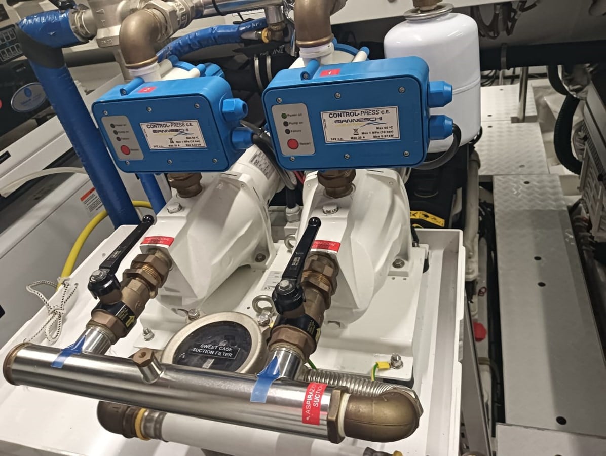 SanLorenzo SX88 engine room machinery detail, broker photo