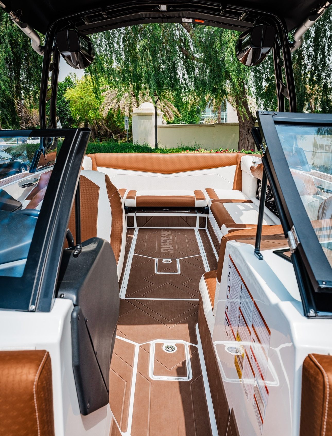 Supreme S240 cockpit walkthrough toward the open bow lounge