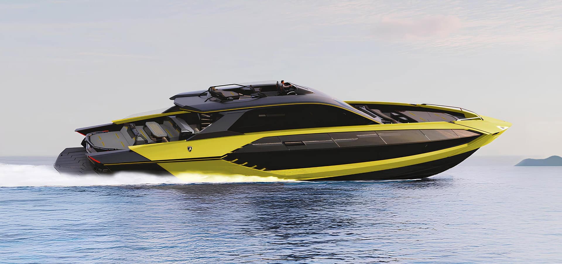Tecnomar for Lamborghini 101 profile, shipyard rendering