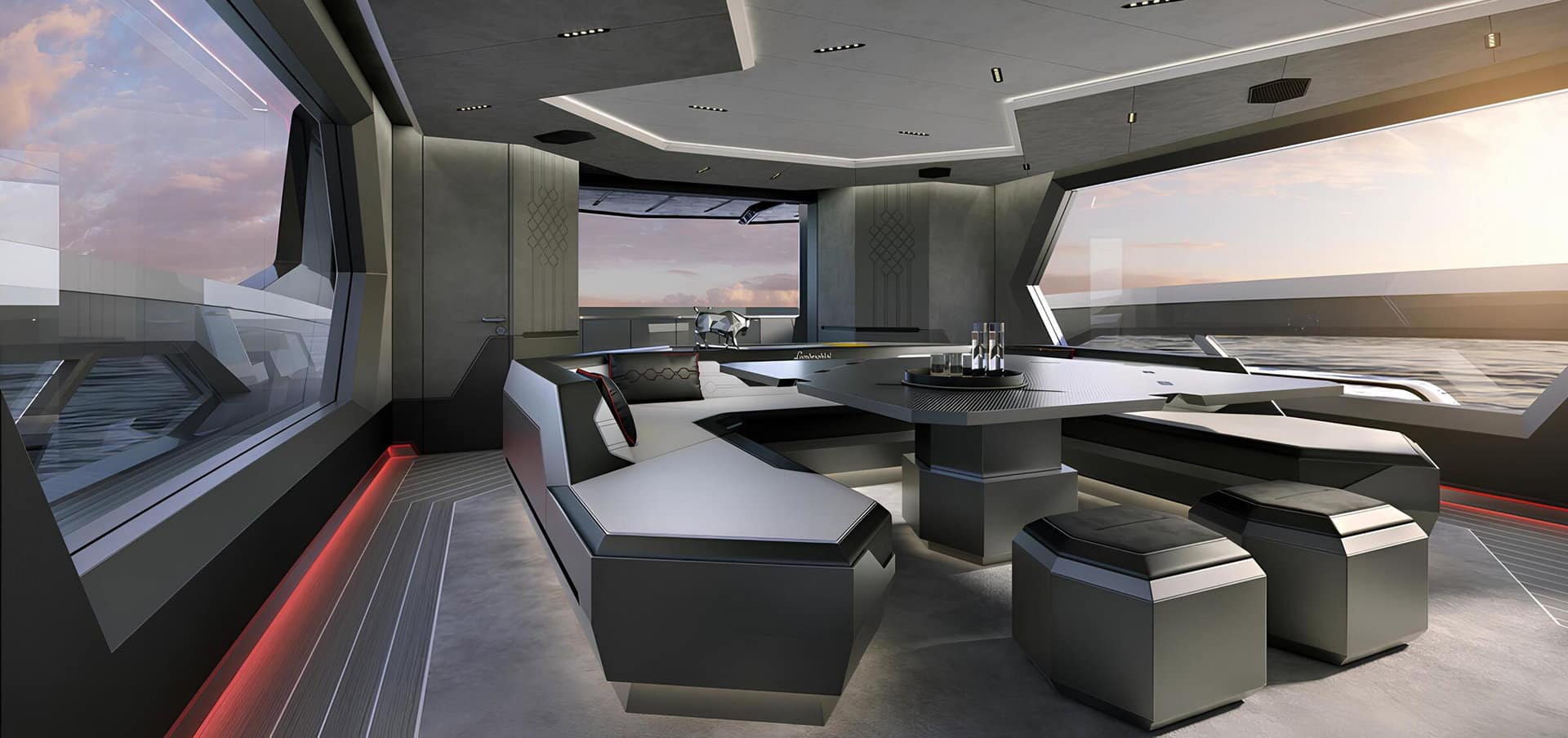 Tecnomar for Lamborghini 101 saloon lounge, press rendering
