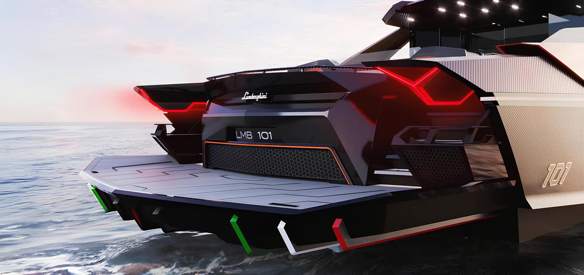 Tecnomar for Lamborghini 101 stern platform, press rendering