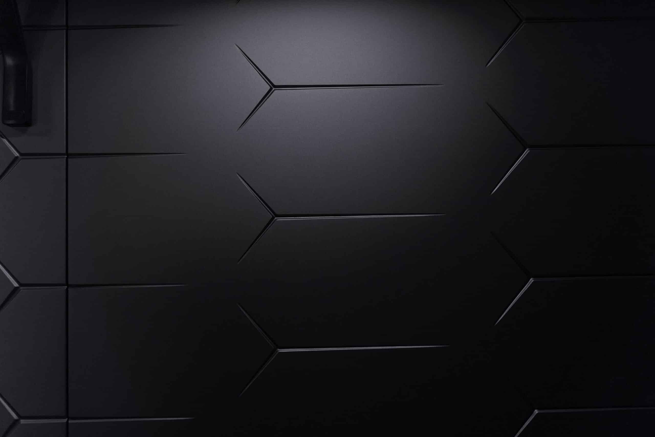 Tecnomar Lamborghini 63 geometric wall panelling, shipyard photo