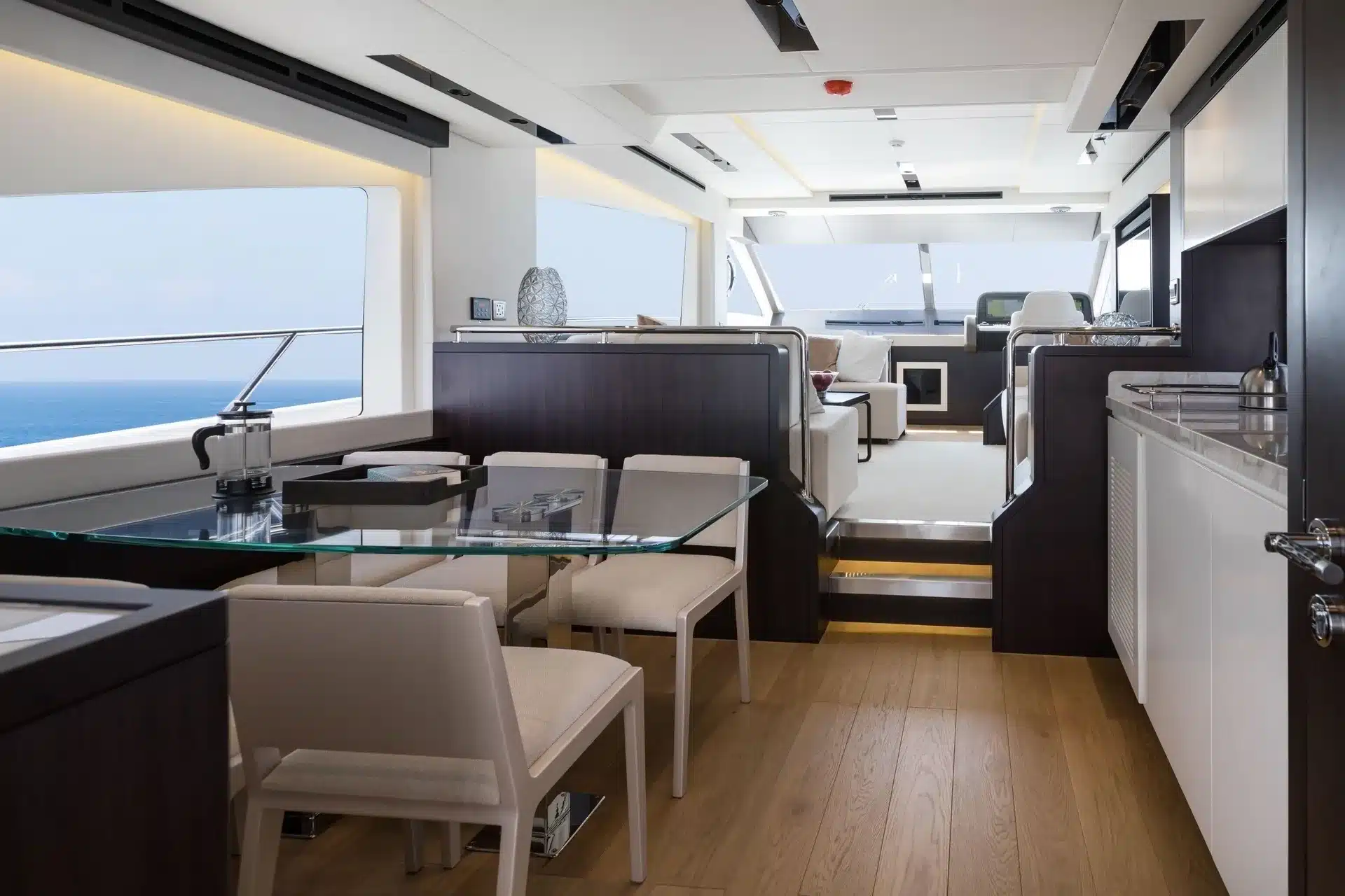 Alia 62 dining area and galley