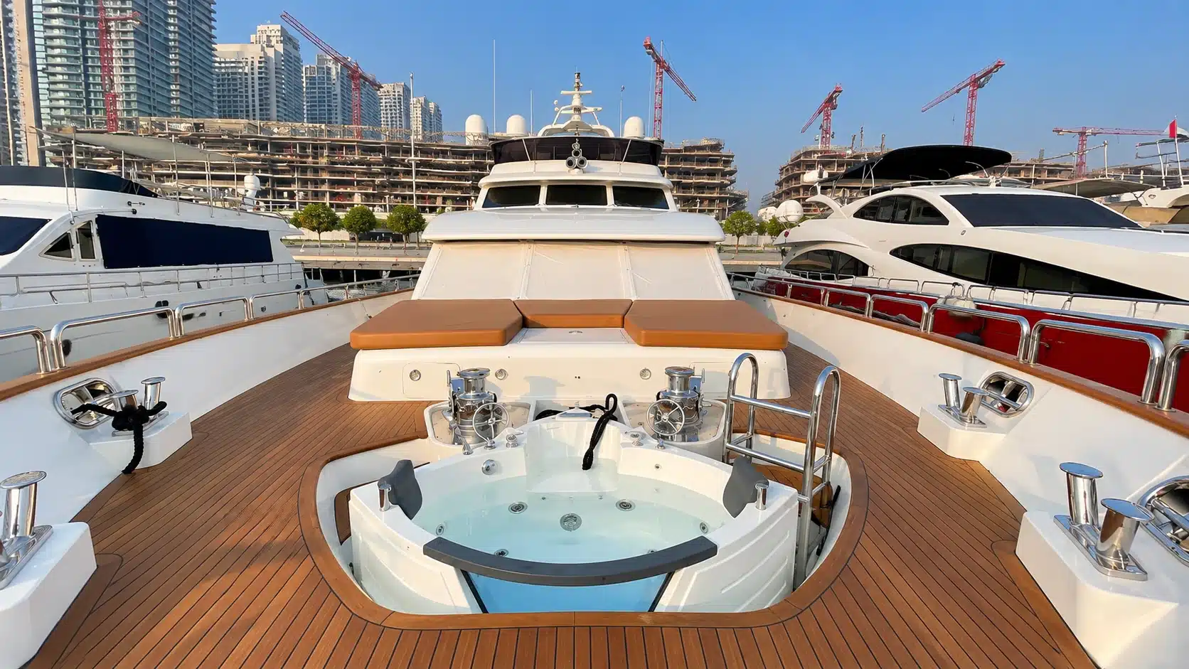 Benetti 120 yacht forward jacuzzi and sun pads